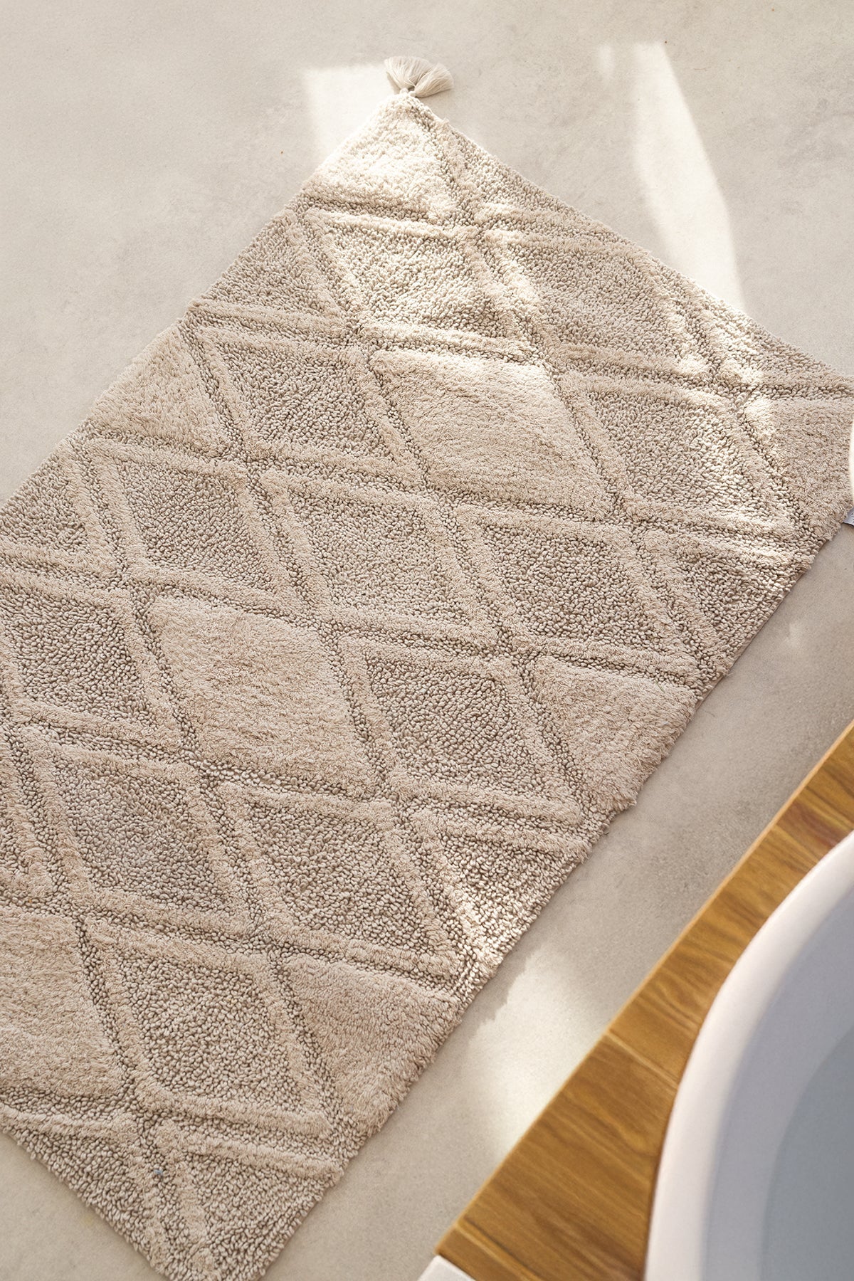 İRYA-Maxi 2’Li Takım Banyo Paspası %100 Pamuk 40X60 + 60X90 Bej-Banyo Paspası-3-Milagron.com