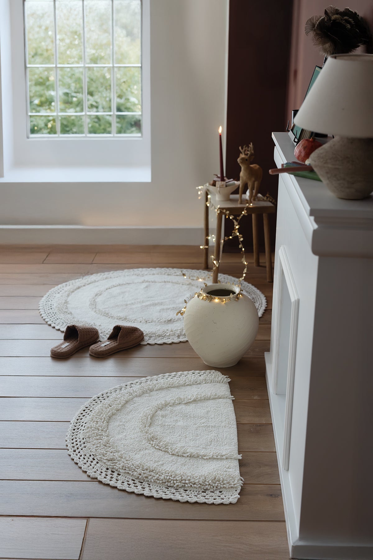 İRYA-Moon Tekli Banyo Paspası %100 Pamuk 50X80 Ekru-Paspas-3-Milagron.com