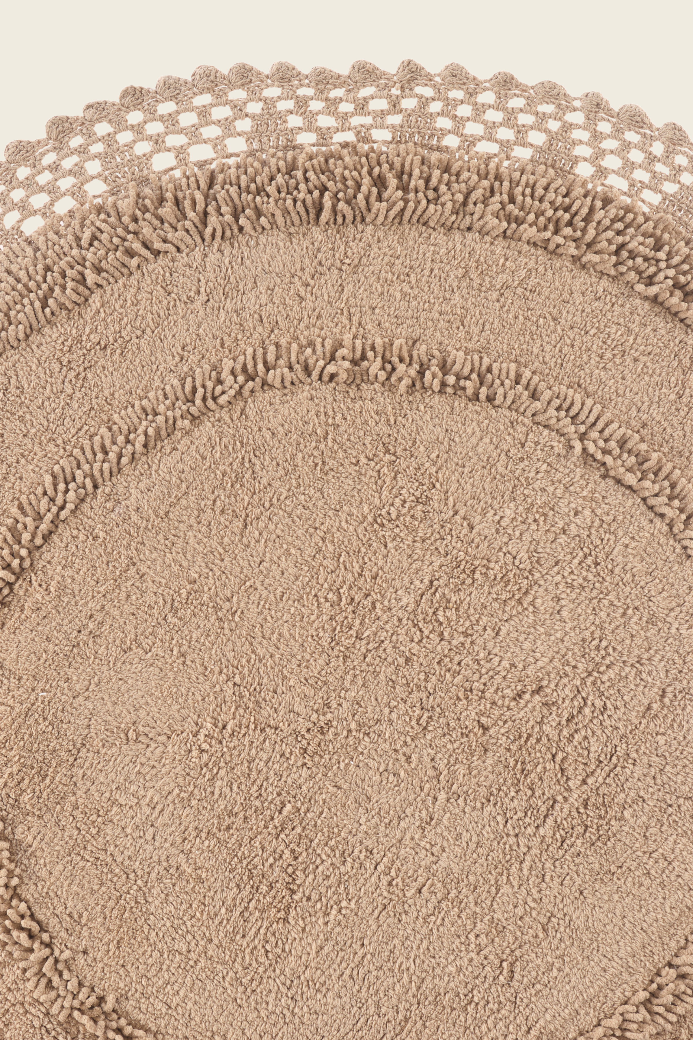 İRYA-Moon Yuvarlak Banyo Paspası %100 Pamuk 120X120 Mocha-Paspas-7-Milagron.com