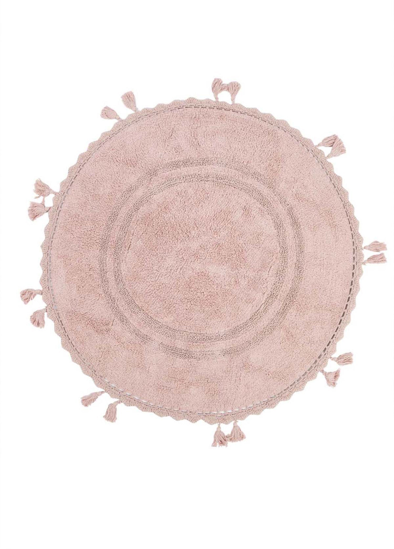 İRYA-Olivid Yuvarlak Banyo Paspası %100 Pamuk 100X100 Pembe-Paspas-4-Milagron.com