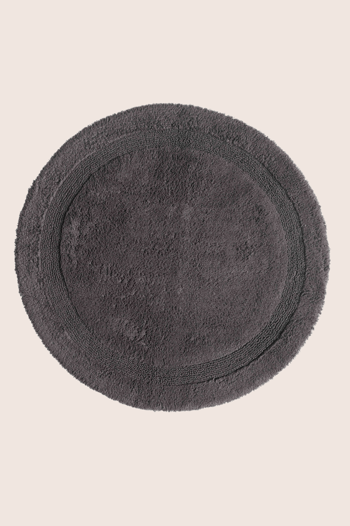 İRYA-Puffed Yuvarlak Banyo Paspası %100 Pamuk 100X100 Antrasit-Paspas-6-Milagron.com