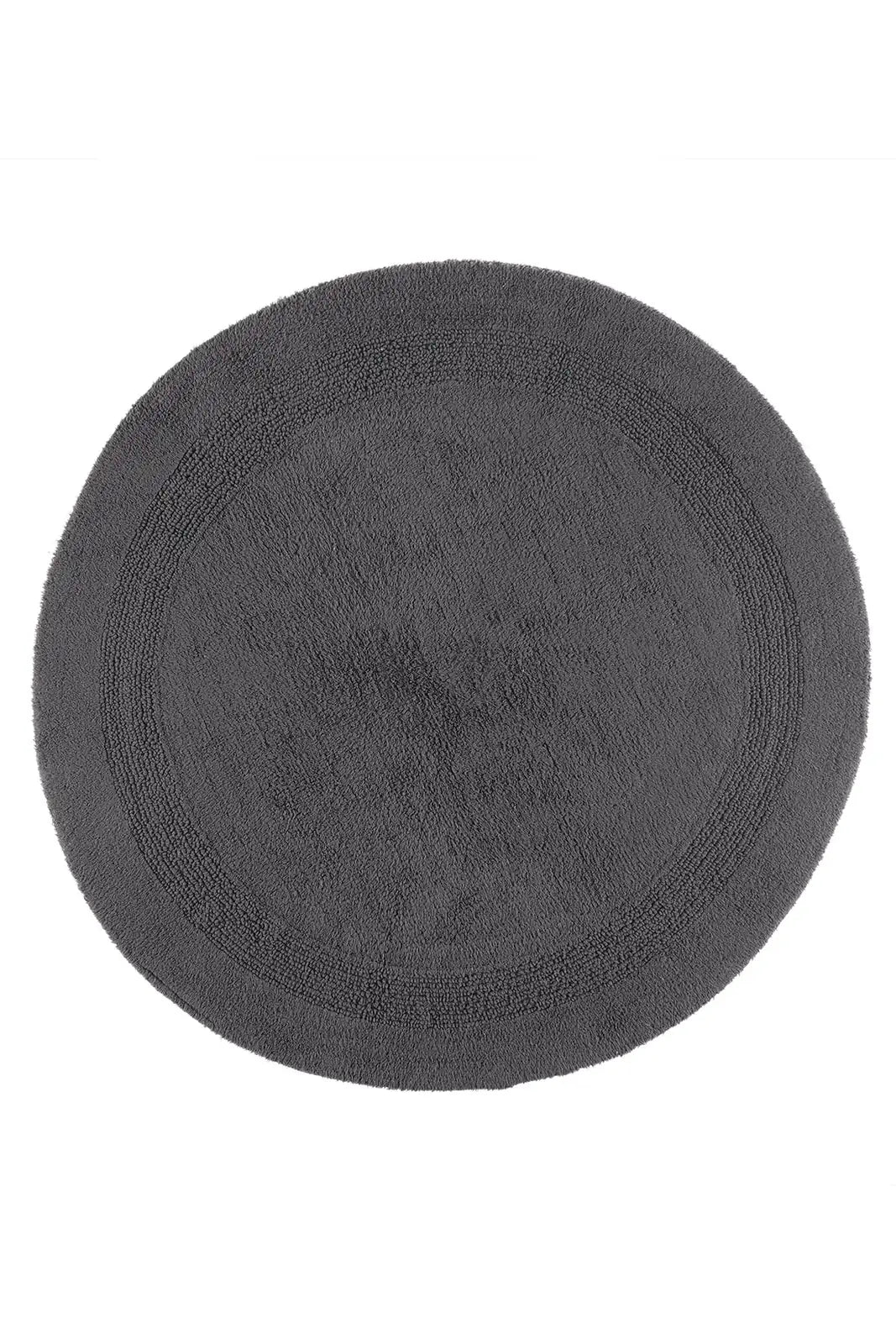 İRYA-Puffed Yuvarlak Banyo Paspası %100 Pamuk 100X100 Antrasit-Paspas-9-Milagron.com