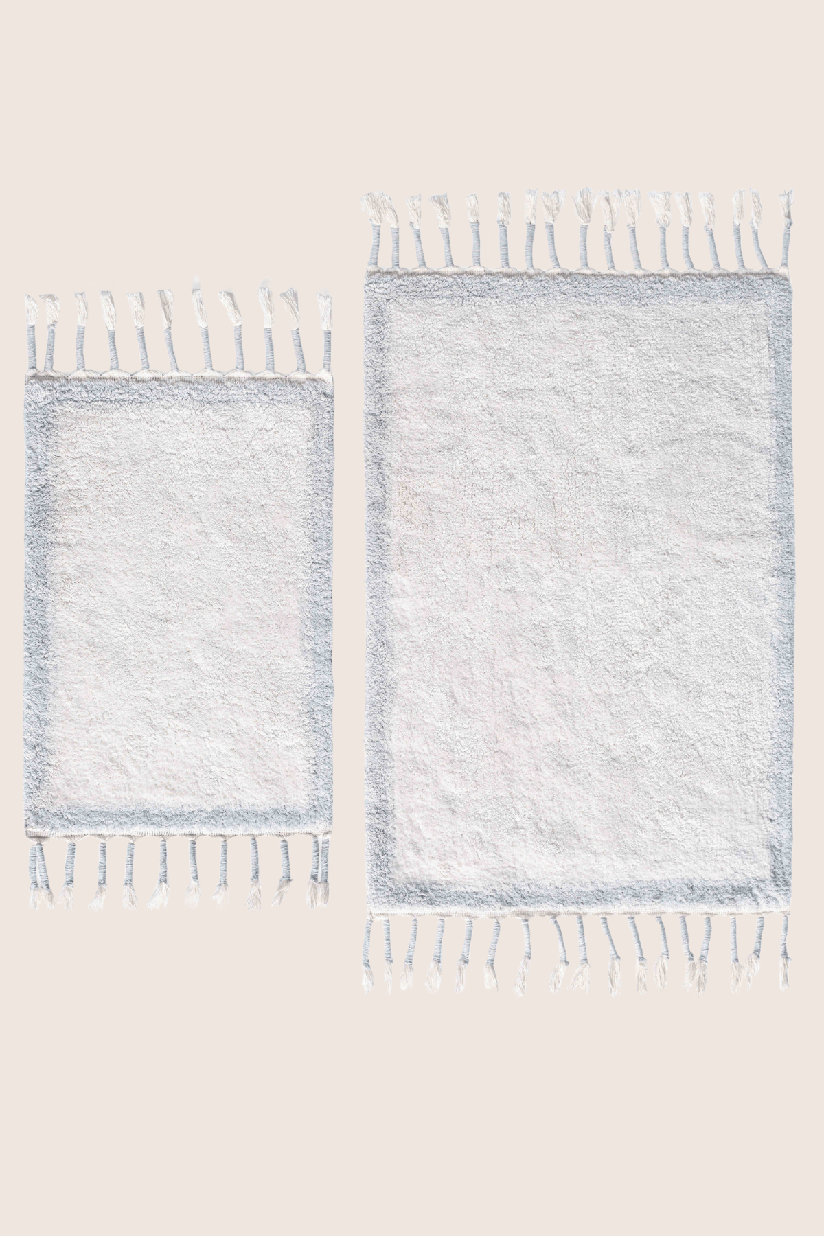 İRYA-Root 2’Li Takım Banyo Paspası %100 Pamuk 40X60+60X90 Cm Buz Mavi-Paspas-2-Milagron.com