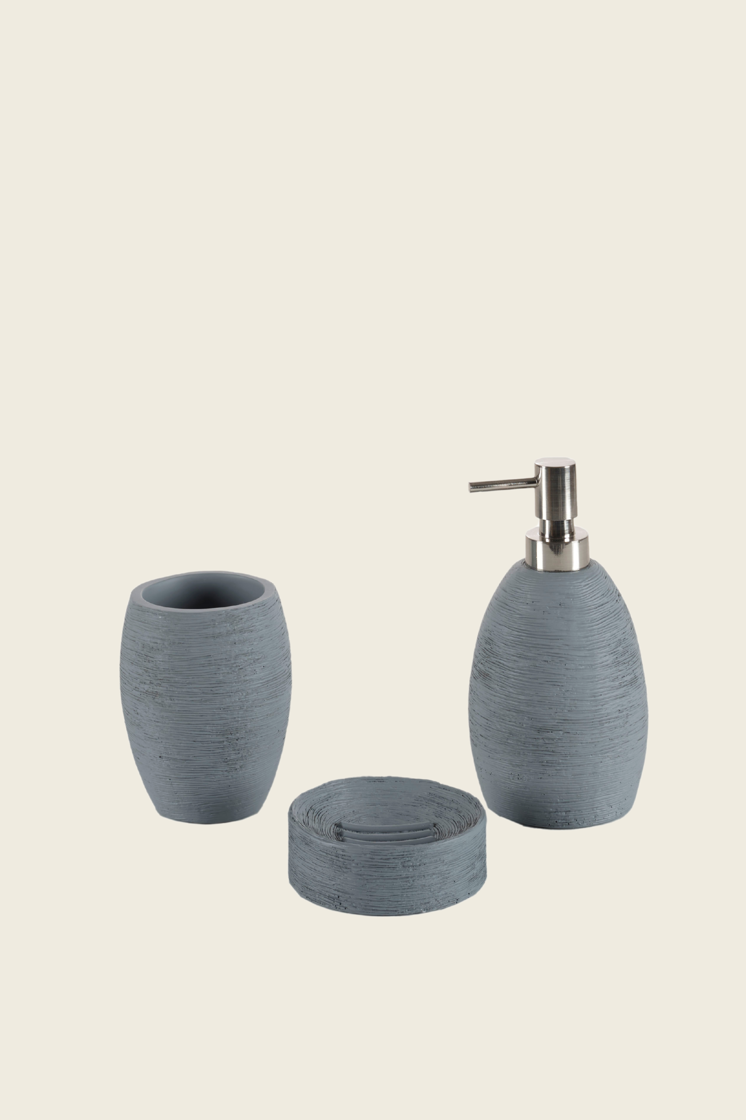 İRYA-Root 3 Parça Banyo Seti Gri-Banyo Düzenleyicileri-1-Milagron.com