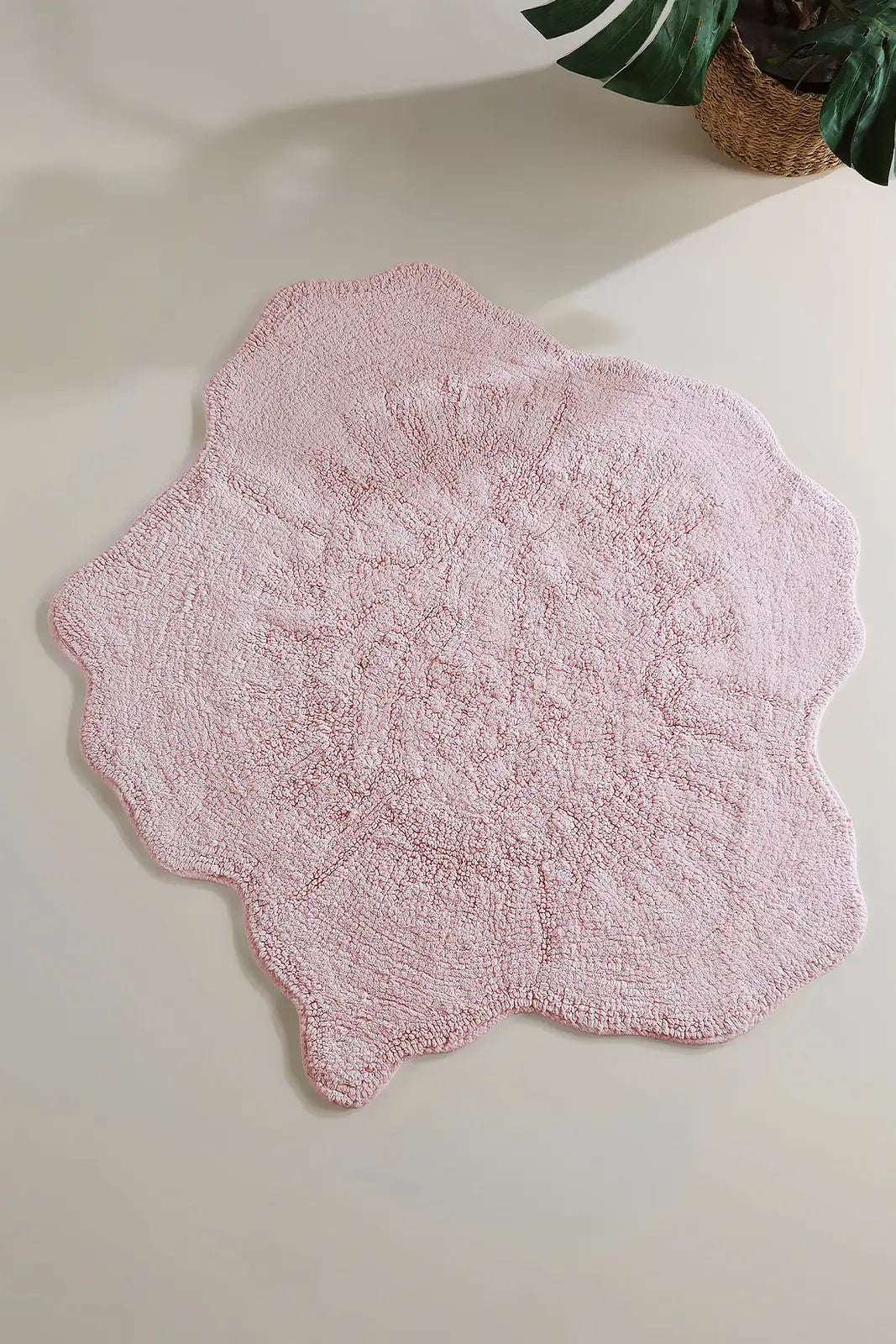 İRYA-Rosalinda Tekli Banyo Paspası %100 Pamuk 90X90 Pembe-Paspas-6-Milagron.com