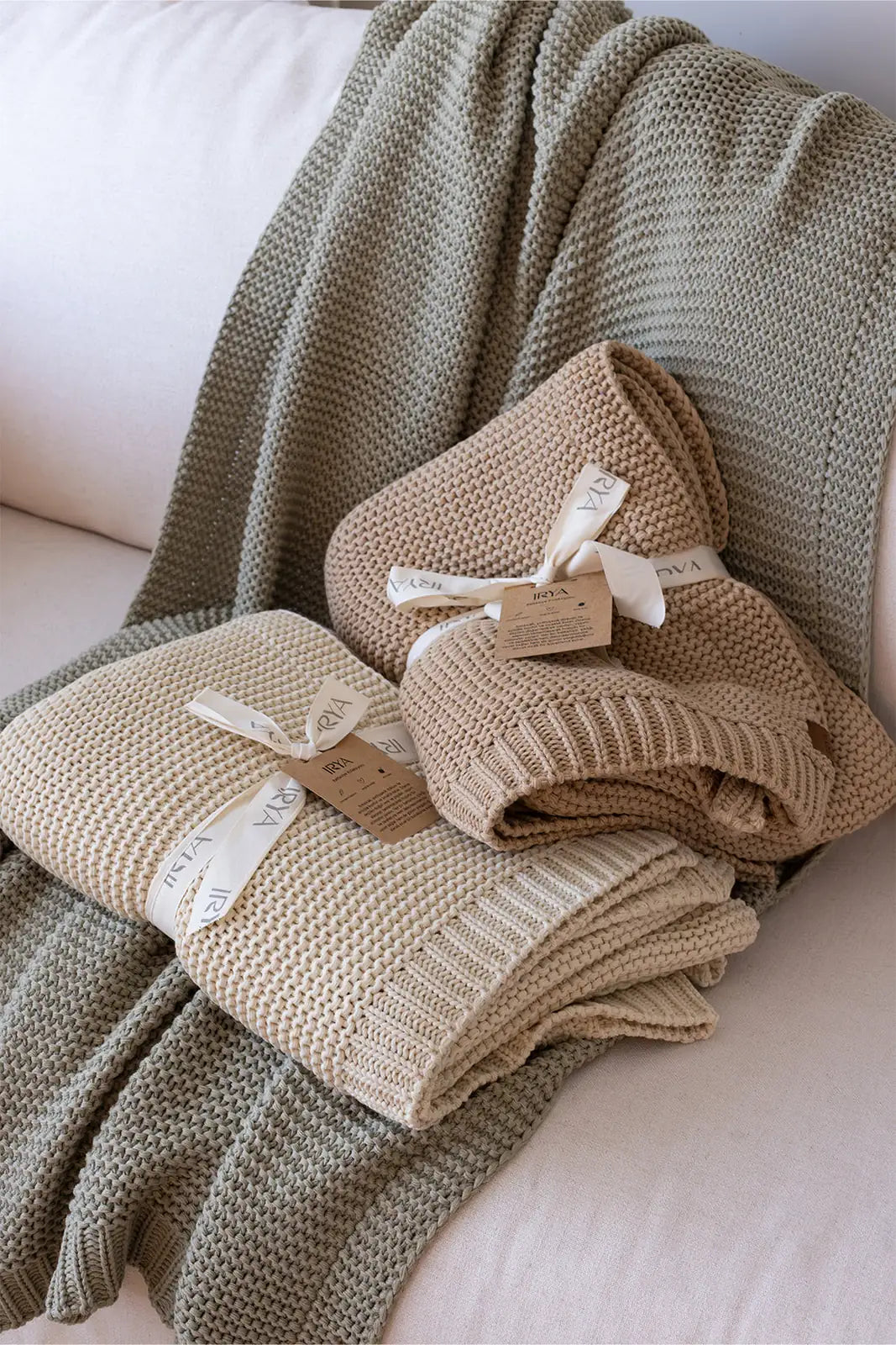 İRYA-Sage Örme Battaniye 130X170 Mint-Battaniye-3-Milagron.com