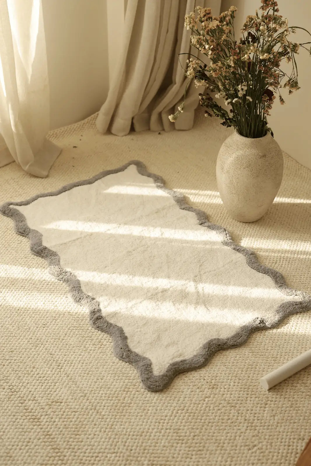 İRYA-Scallop Tekli Banyo Paspası Bambu 60X100 Gri-Paspas-3-Milagron.com