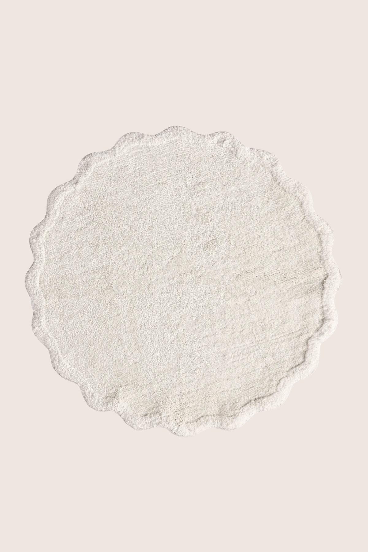 İRYA-Scallop Yuvarlak Banyo Paspası Bambu 90X90 Ekru-Paspas-4-Milagron.com