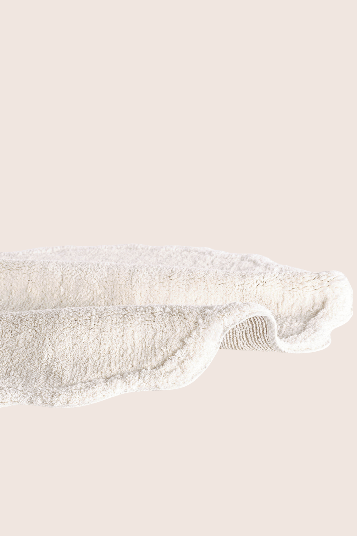 İRYA-Scallop Yuvarlak Banyo Paspası Bambu 90X90 Ekru-Paspas-5-Milagron.com