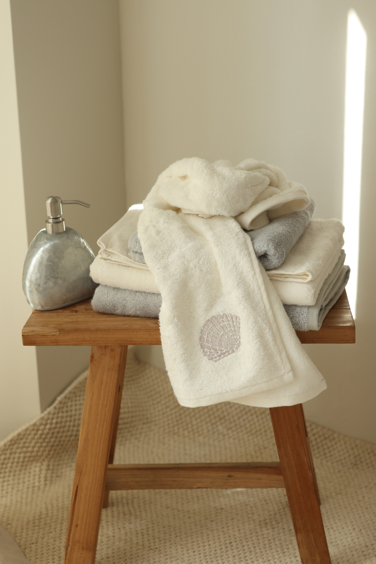 Irya-Sedef Bambu Havlu 50x90 Cm Ekru-Havlu-1-Milagron.com