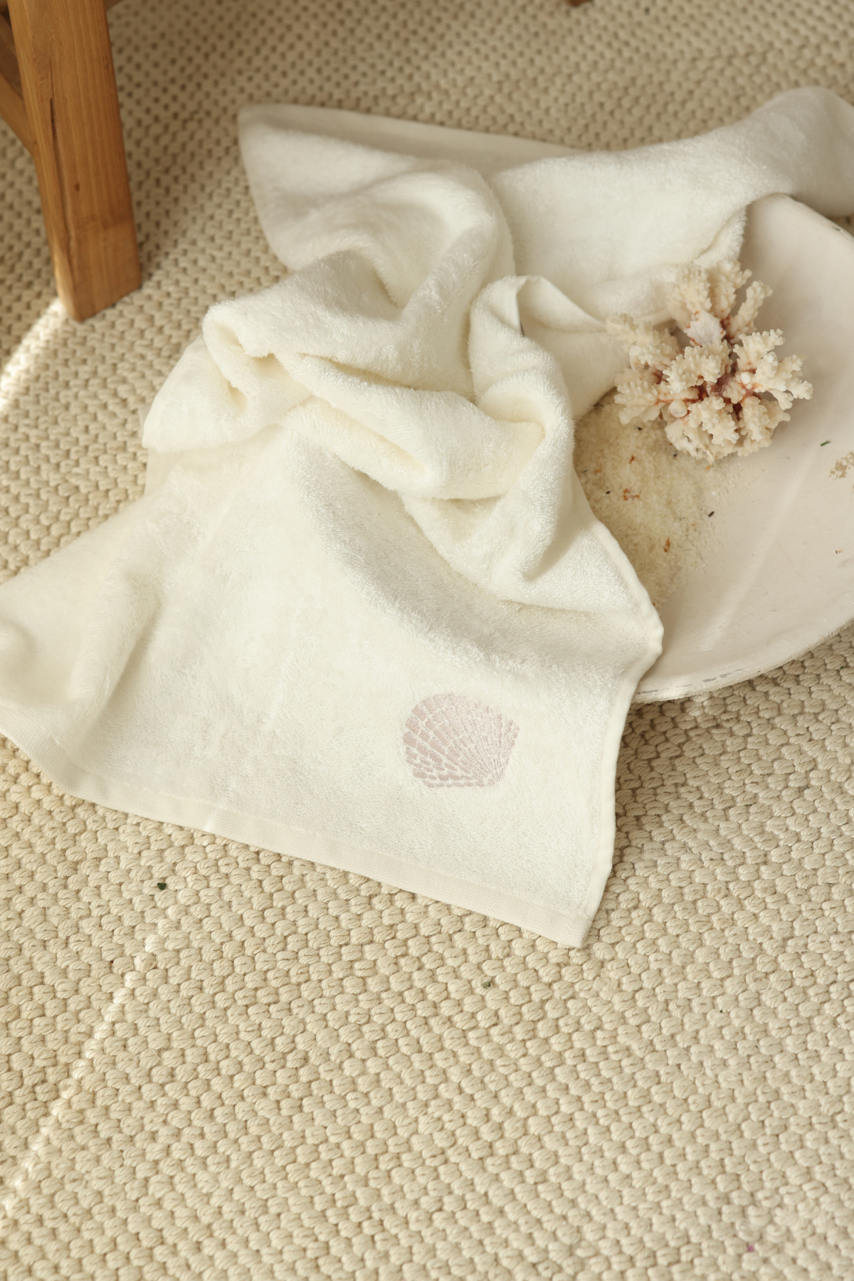 Irya-Sedef Bambu Havlu 50x90 Cm Ekru-Havlu-2-Milagron.com