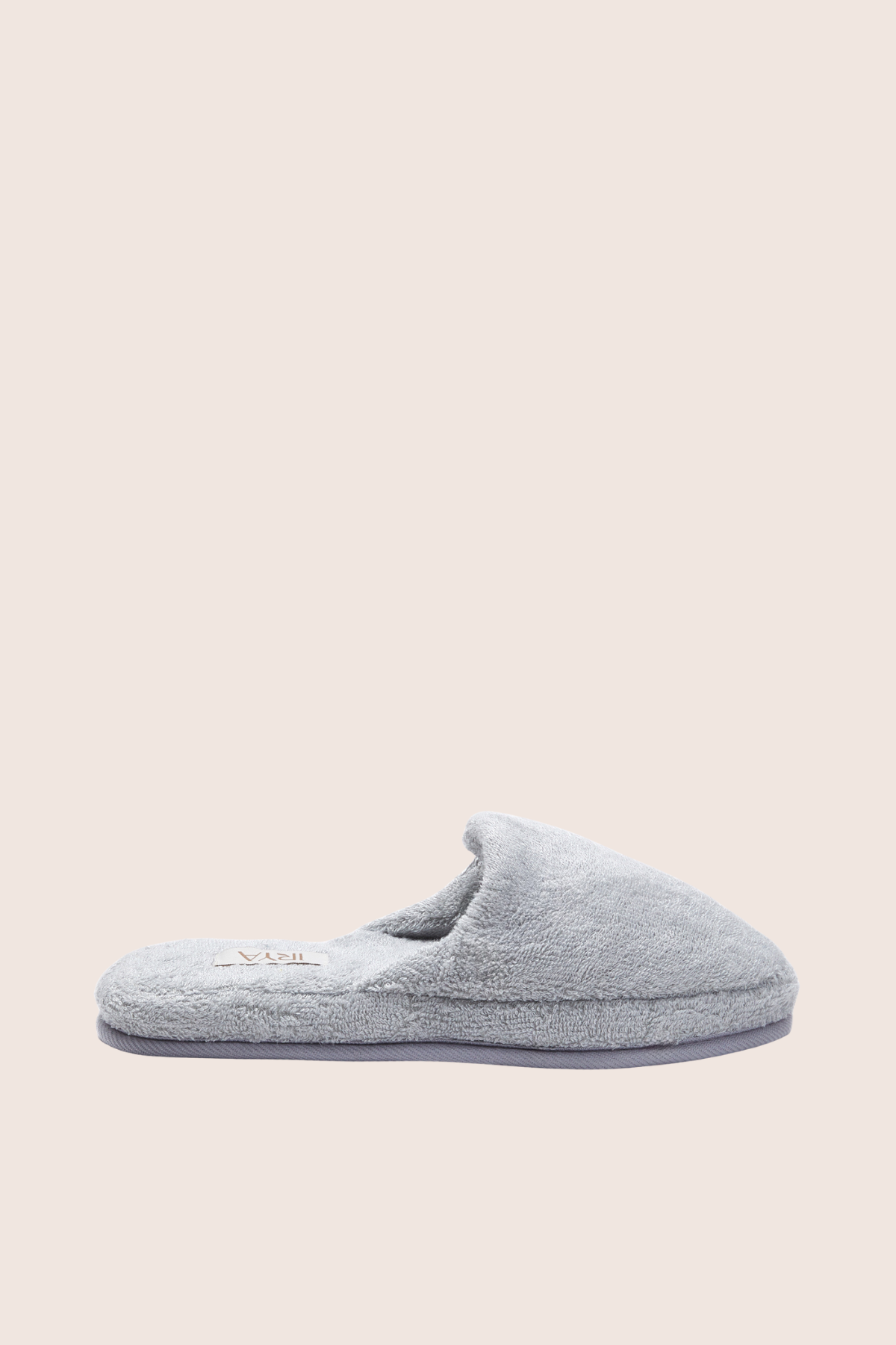 İRYA-Sedef Bambu Unisex Kalın Tabanlı Havlu Terlik Gri-Sandalet & Terlik-3-Milagron.com