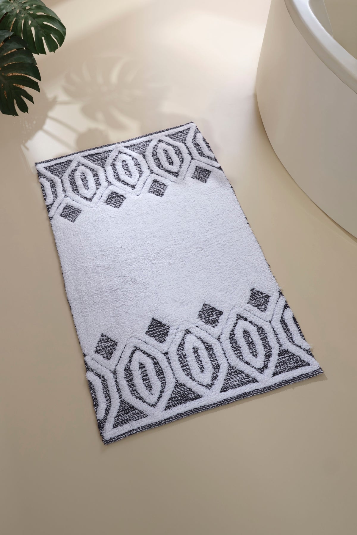 İRYA-Sherry Tekli Banyo Paspası %100 Pamuk 70X110 Gri-Paspas-1-Milagron.com
