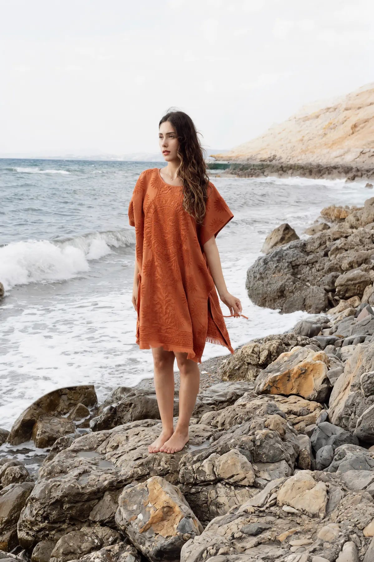 Solara %100 Pamuk Plaj Pançosu Orange Sun