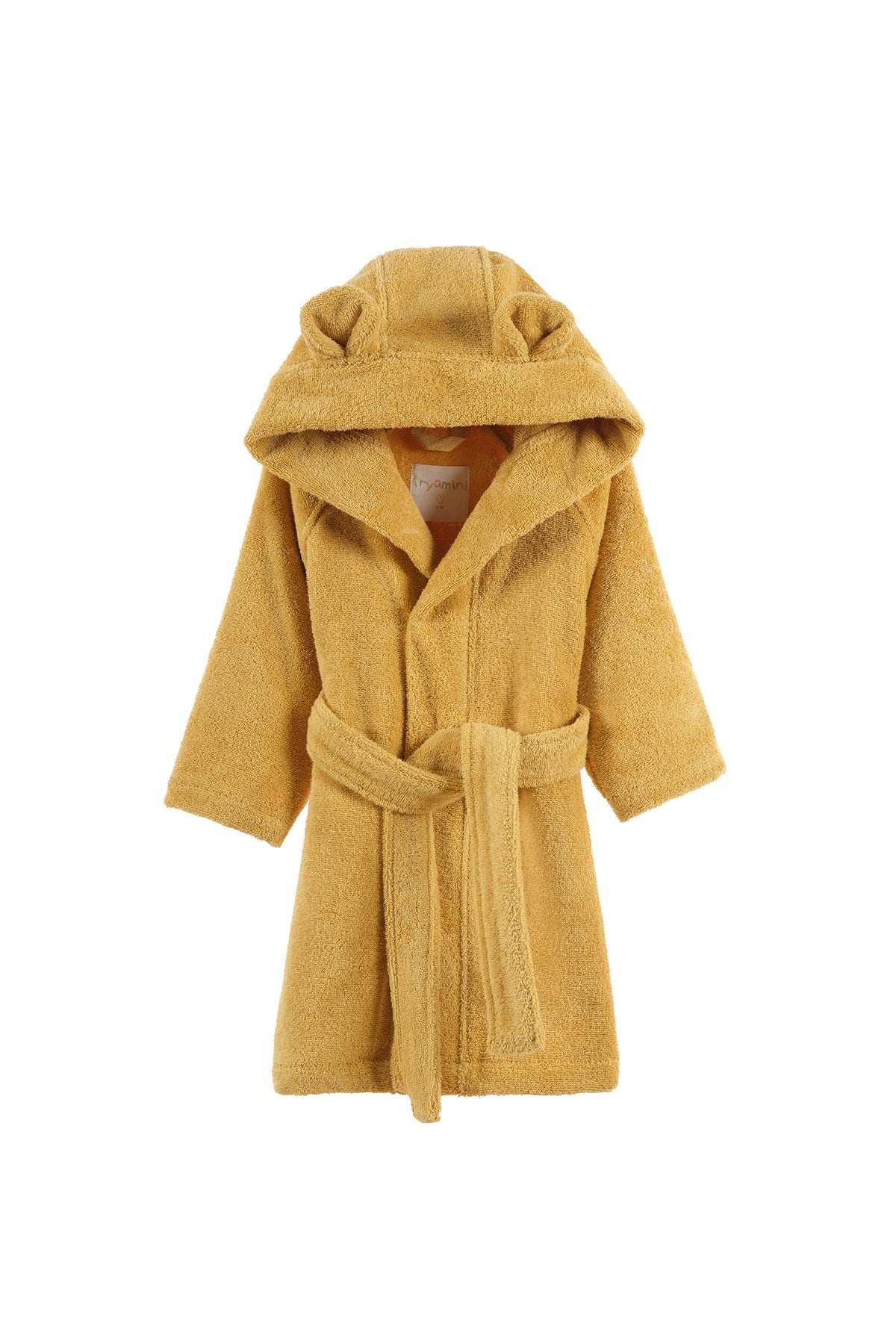 İRYA-Tiny Bear Organik Pamuk Çocuk Bornoz Hardal-Bornoz-2-Milagron.com