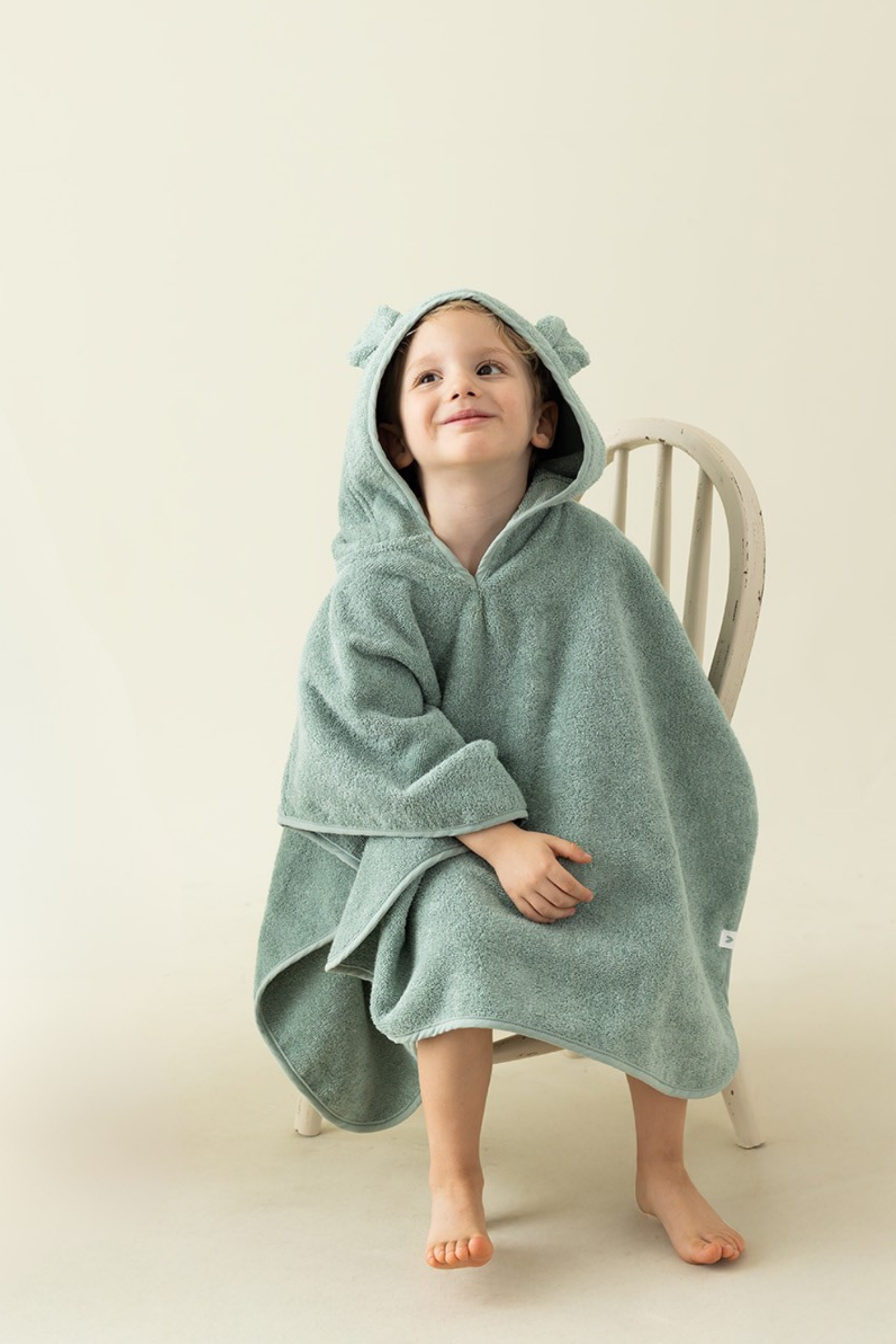 İRYA-Tiny Bear Organik Pamuk Çocuk Panço Mint-Panço-1-Milagron.com