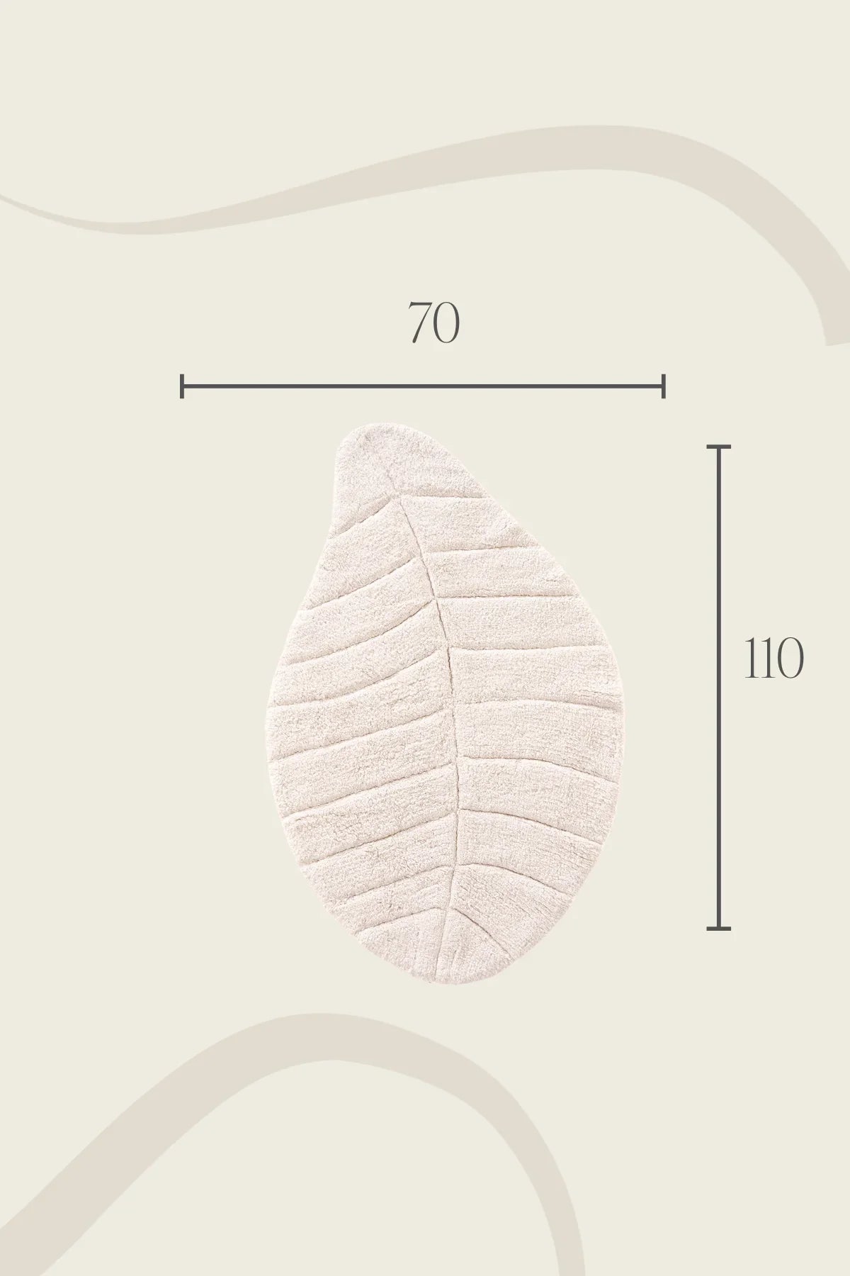 İRYA-Tropic Tekli Banyo Paspası %100 Pamuk 70X110 Cm Ekru-Paspas-3-Milagron.com