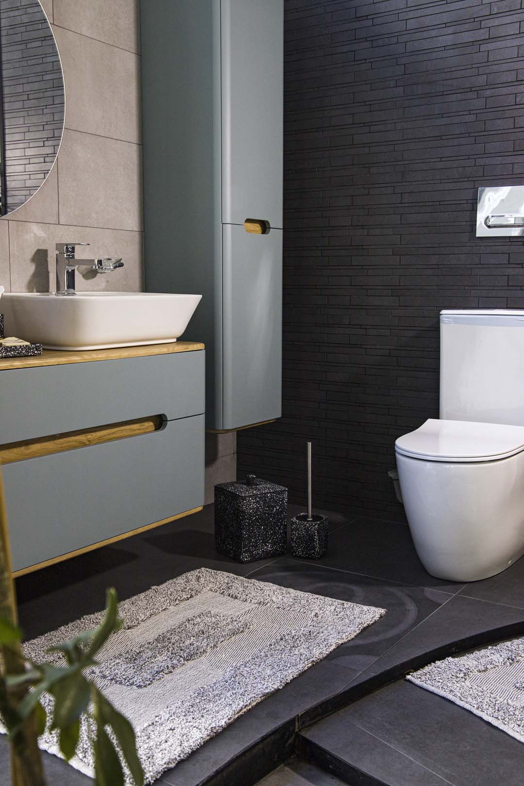 İRYA-Vivian 2’Li Takım Banyo Paspası %100 Pamuk 40X60 + 60X90 Gri-Paspas-8-Milagron.com