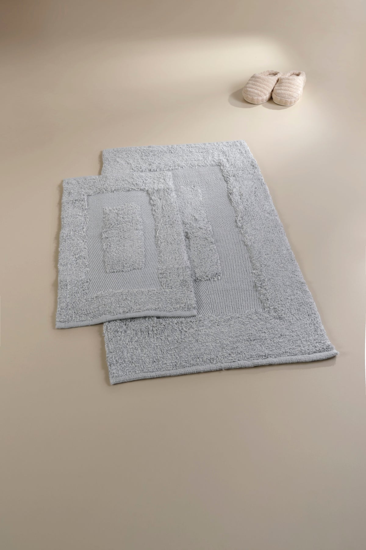 Irya-Vivian 2’li Takım Banyo Paspası %100 Pamuk 40x60 + 60x90 Mavi-Banyo Paspası-3-Milagron.com