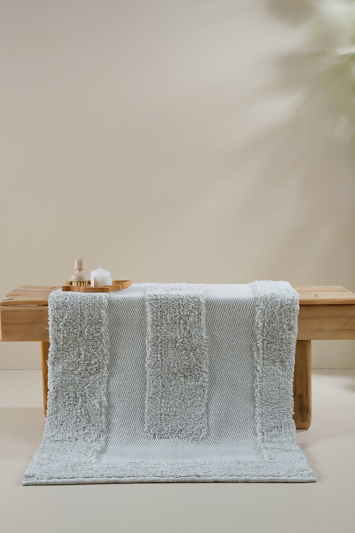 Irya-Vivian Tekli Banyo Paspası %100 Pamuk 70x110 Mavi-Banyo Paspası-1-Milagron.com