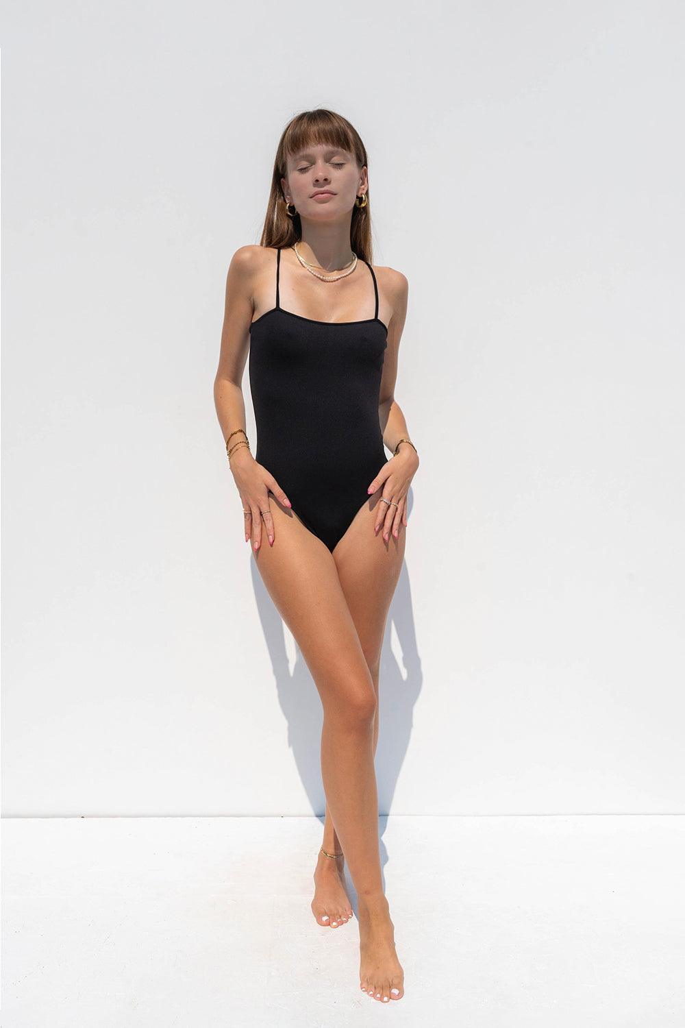 Iamlovein-Eternal Black Cross Bodysuit-Bodysuit-1-Milagron.com