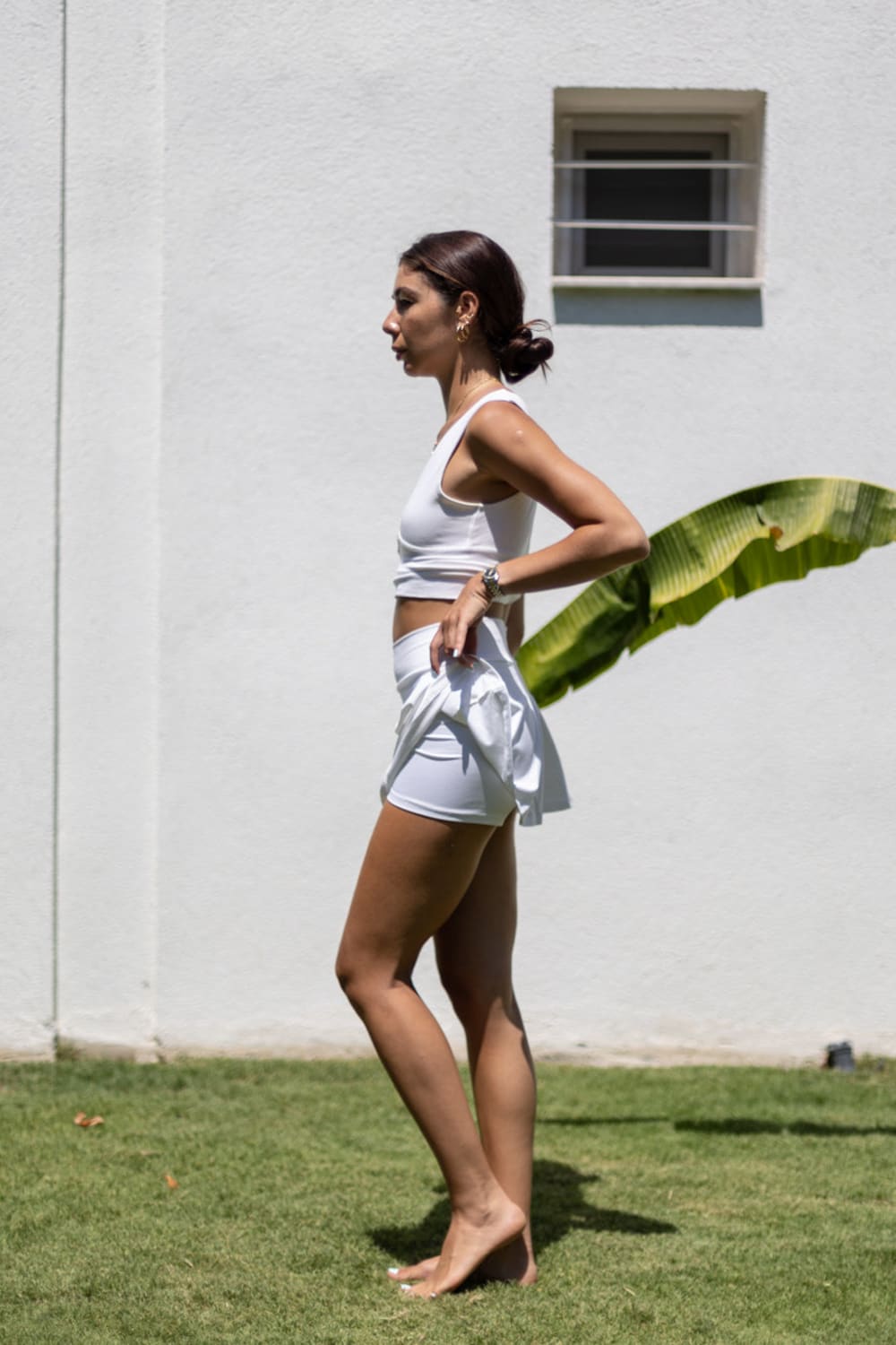 Iamlovein-White' Lola Ultra Mini Shorts Skirt-Şort-2-Milagron.com