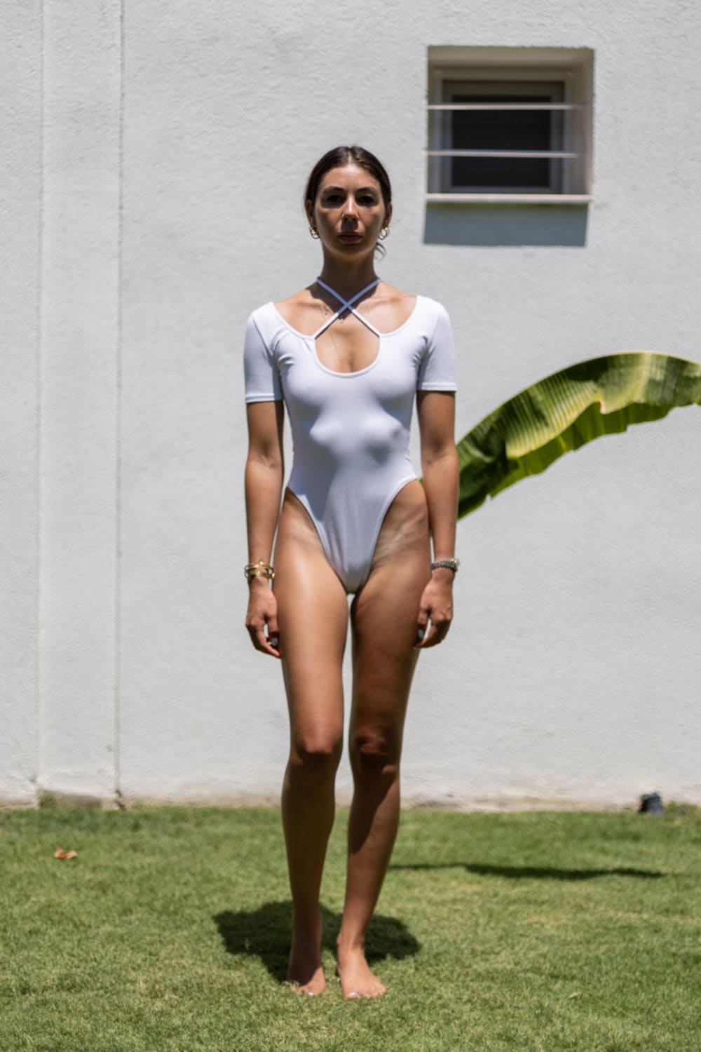 Iamlovein-White' Short Sleeve Call Me Bodysuit-Bodysuit-1-Milagron.com