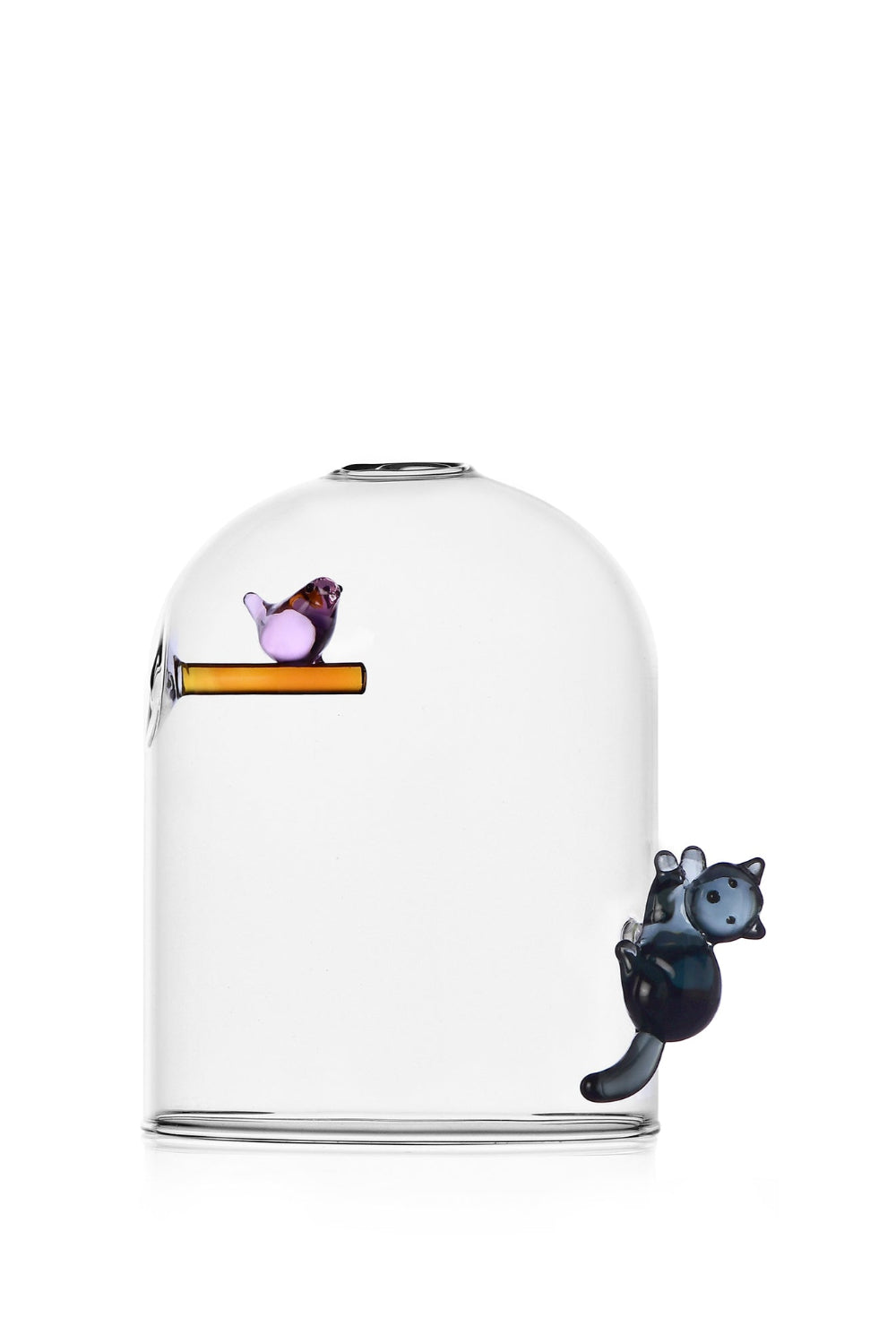 Ichendorf Milano-Birds Rüzgar Geçirmez Kedi Ve Kuş Figürlü Cam Mumluk-Mumluk & Şamdan-1-Milagron.com