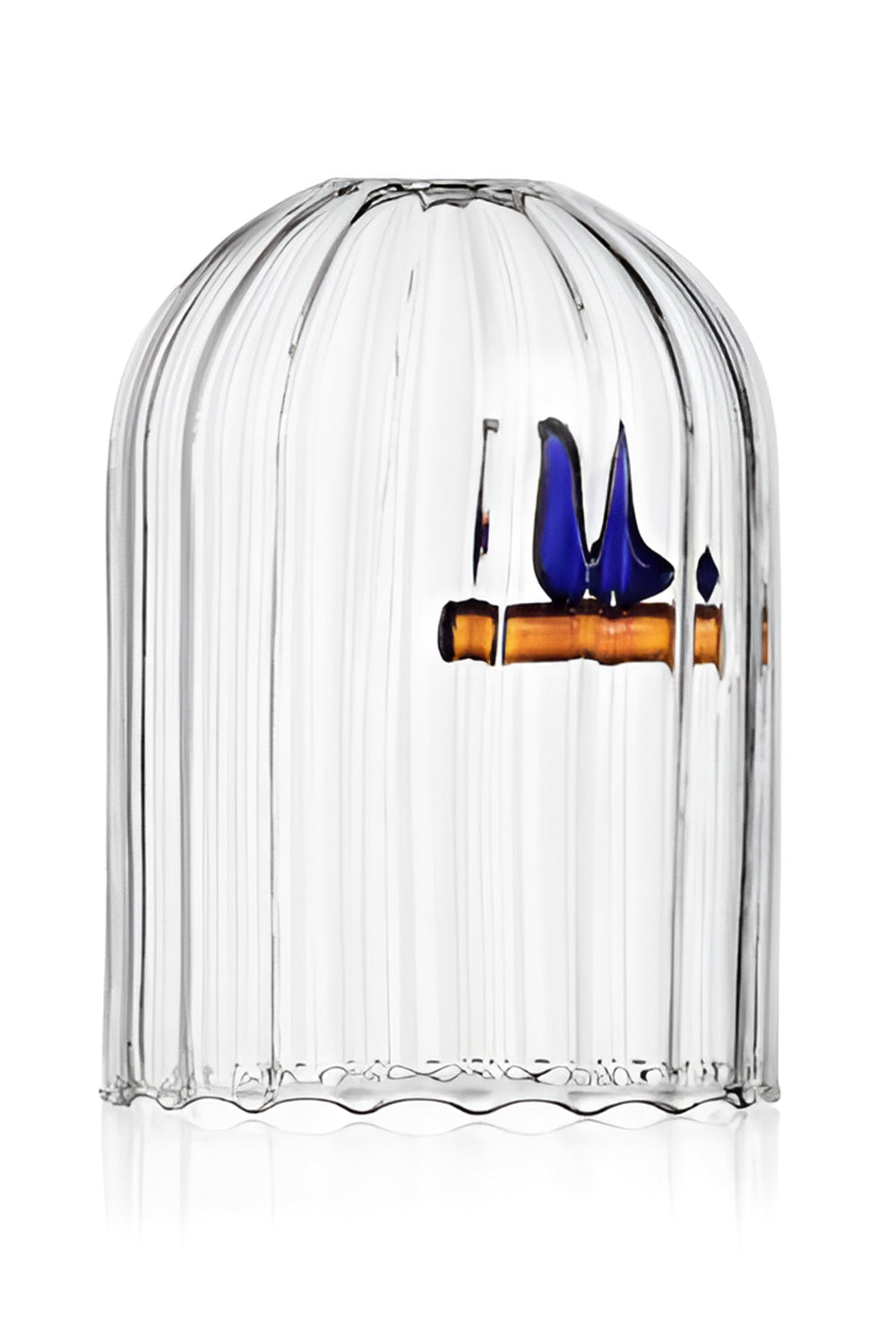 Ichendorf Milano-Birds Rüzgar Geçirmez Mavi Kuş Figürlü Cam Mumluk-Mumluk & Şamdan-1-Milagron.com