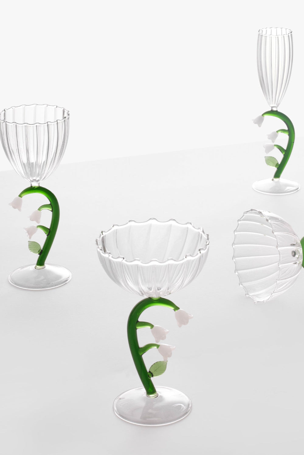 Ichendorf Milano-Çiçek Sapı Gövdeli Cam Bardak No:5-Kadeh-2-Milagron.com