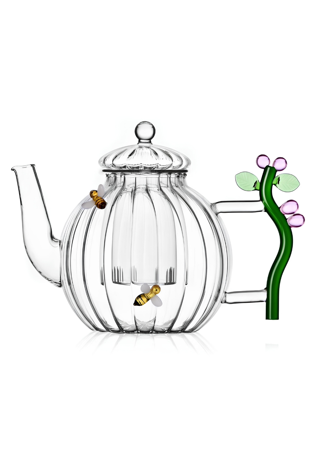 Ichendorf Milano-Çiçek Ve Arı Figürlü Cam Teapot-Çaydanlık-1-Milagron.com