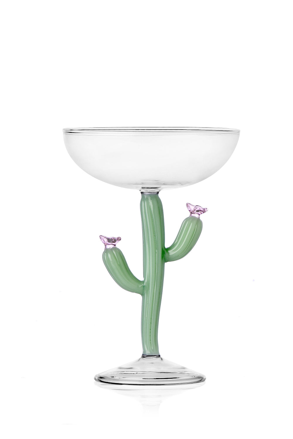 Ichendorf Milano-Desert Plants Mat Yeşil Kaktüs Gövdeli Borosilikat Cam Şampanya Kadehi-Kadeh-1-Milagron.com