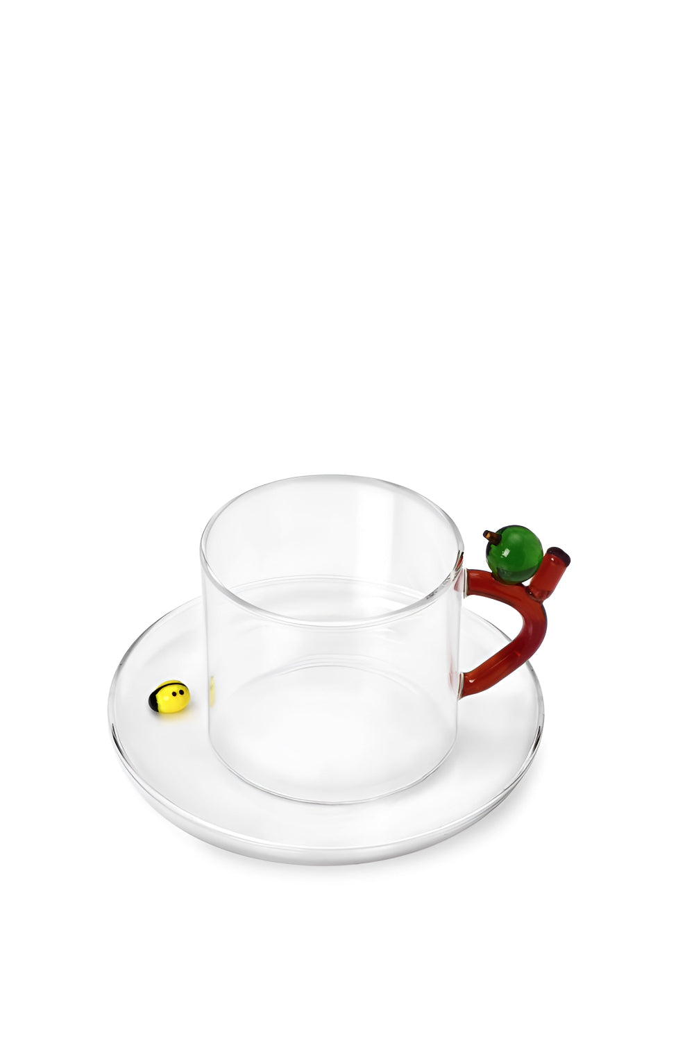 Ichendorf Milano-Elma Ve Uğur Böceği Figürlü Borosilikat Cam Çay Fincanı-Çay Fincanı-1-Milagron.com