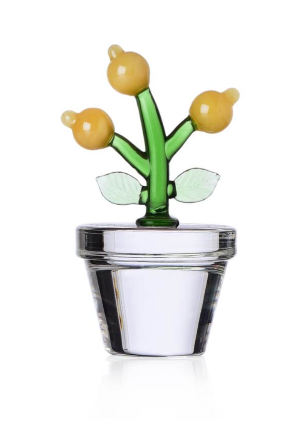 Ichendorf Milano-Fruits & Flowers No:15 Sarı Çiçek Figürlü Dekoratif Cam Obje 10cm-Cam Obje-1-Milagron.com