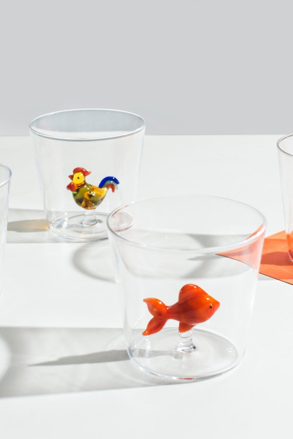 Ichendorf Milano-Kırmızı Balık Figürlü Cam Su Bardağı-Bardak-4-Milagron.com