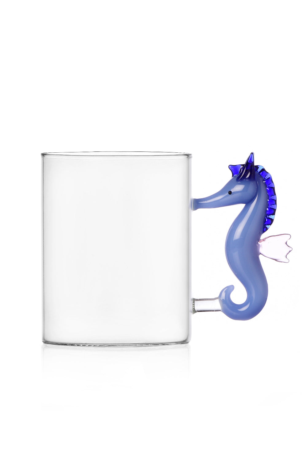 Ichendorf Milano-Marine Garden Pembe Yüzgeçli Mavi Denizatı Figürlü Cam Kupa-Kupa Bardak-1-Milagron.com