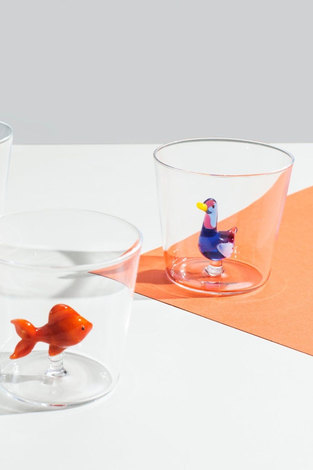 Ichendorf Milano-Mavi Kaz Figürlü Cam Su Bardağı-Bardak-2-Milagron.com