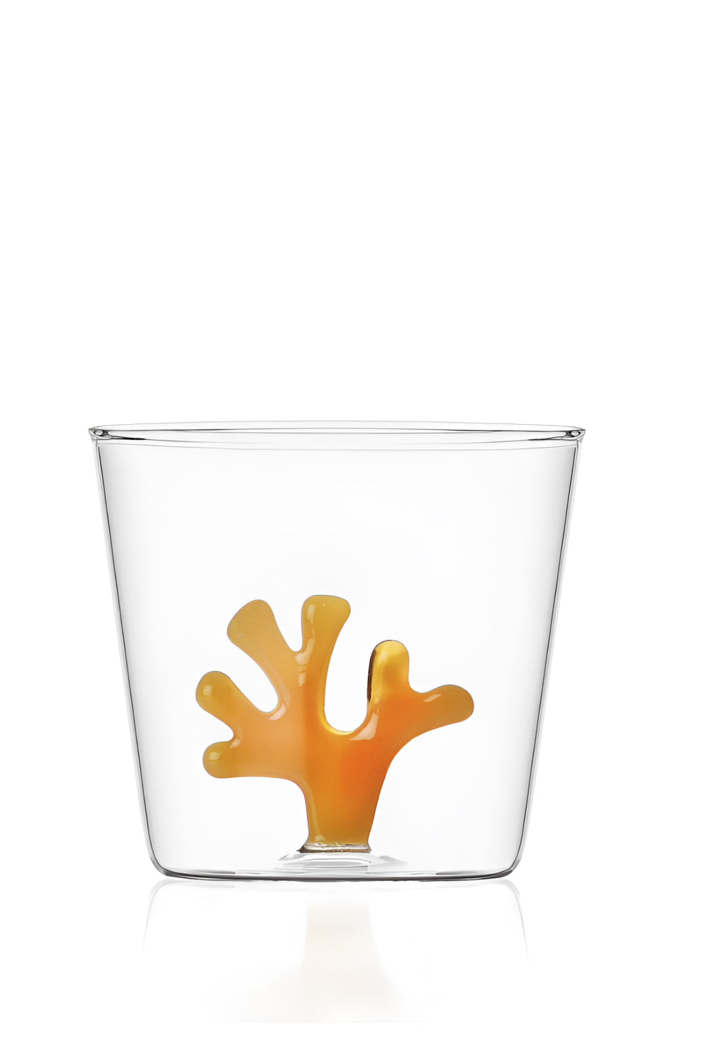 Ichendorf Milano-No:3 Mercan Figürlü Turuncu Cam Su Bardağı-Bardak-1-Milagron.com