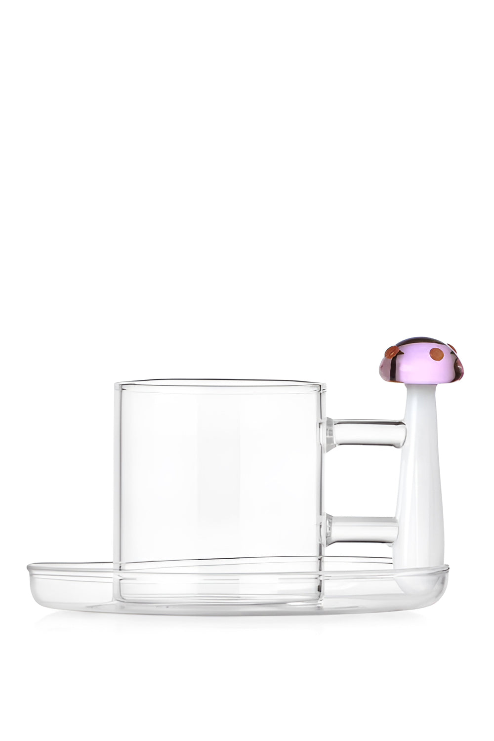 Ichendorf Milano-Pembe Noktalı Mantar Figürlü Cam Kahve Fincanı-Kahve Fincanı-1-Milagron.com