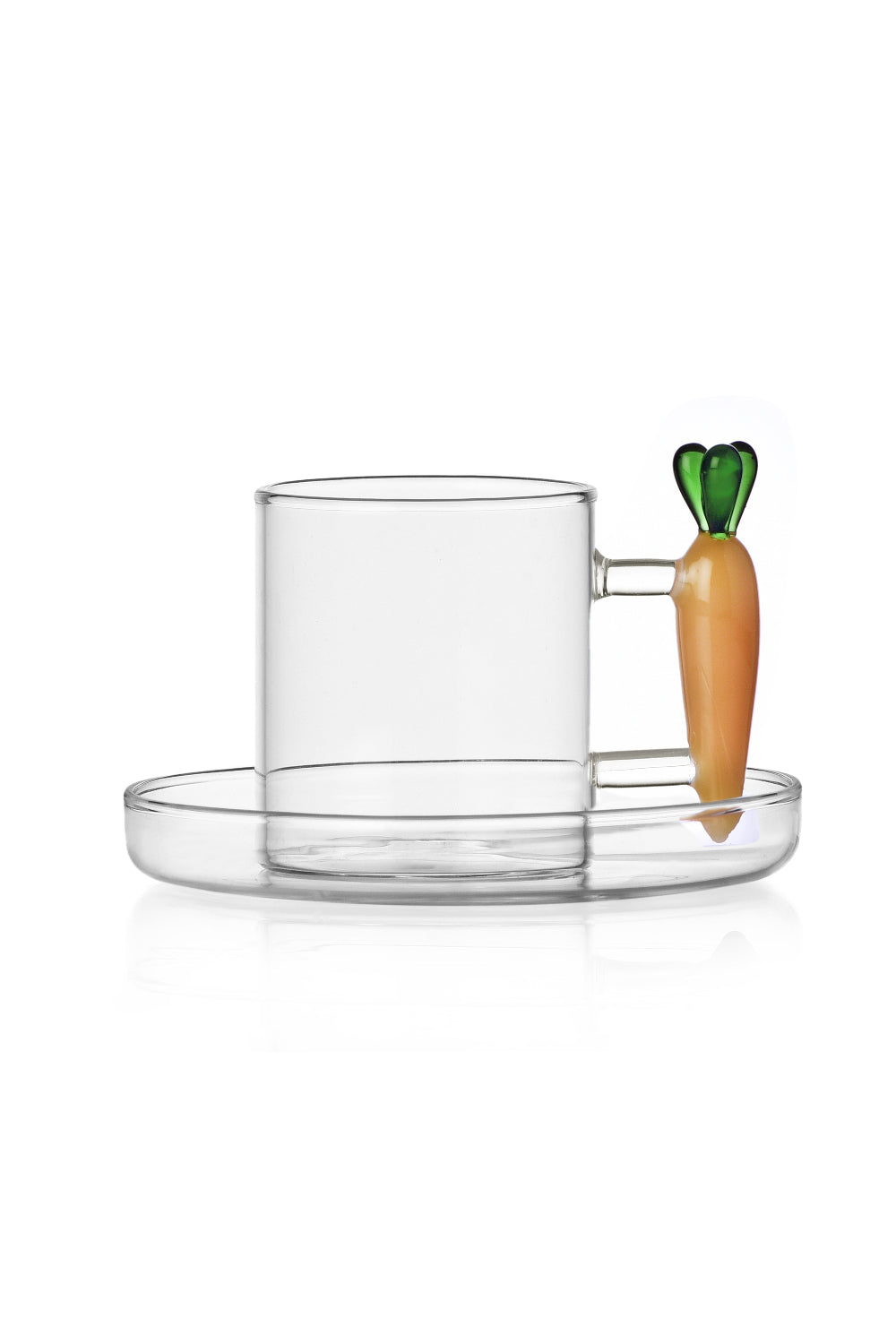 Ichendorf Milano-Vegetables Koleksiyonu Havuç Figürlü Cam Kahve Fincanı-Kahve Fincanı-1-Milagron.com