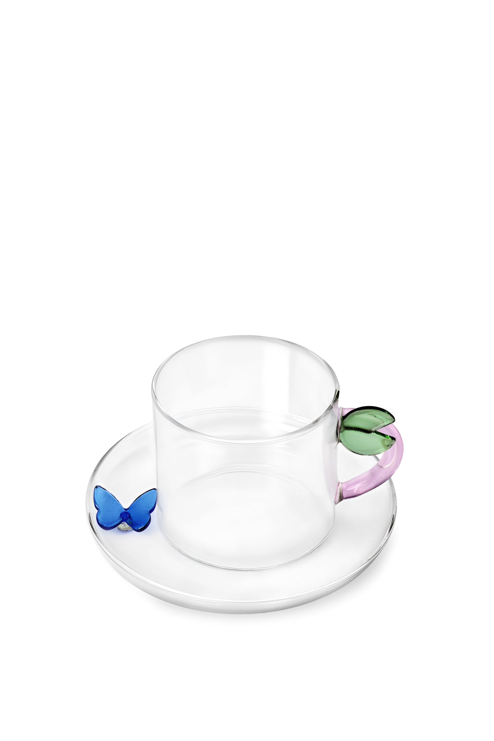 Ichendorf Milano-Yaprak Ve Kelebek Figürlü Borosilikat Cam Çay Fincanı-Çay Fincanı-1-Milagron.com