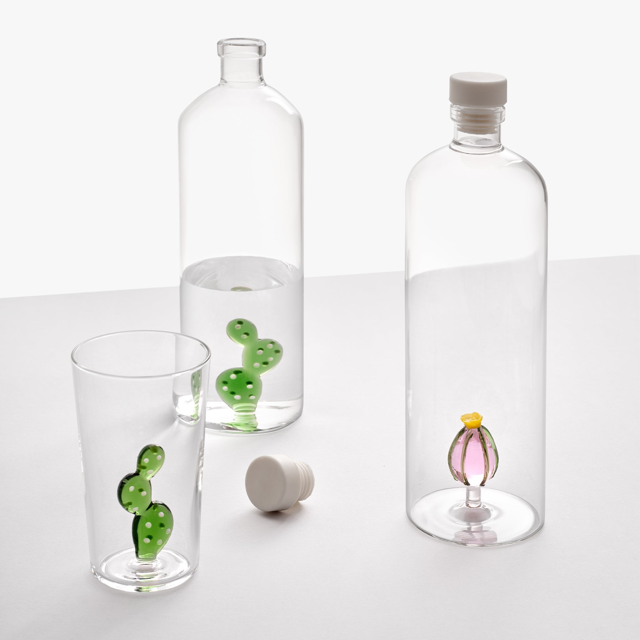 Ichendorf Milano-Yeşil Kaktüs Figürlü Tıpalı Cam şişe-Şişe-2-Milagron.com