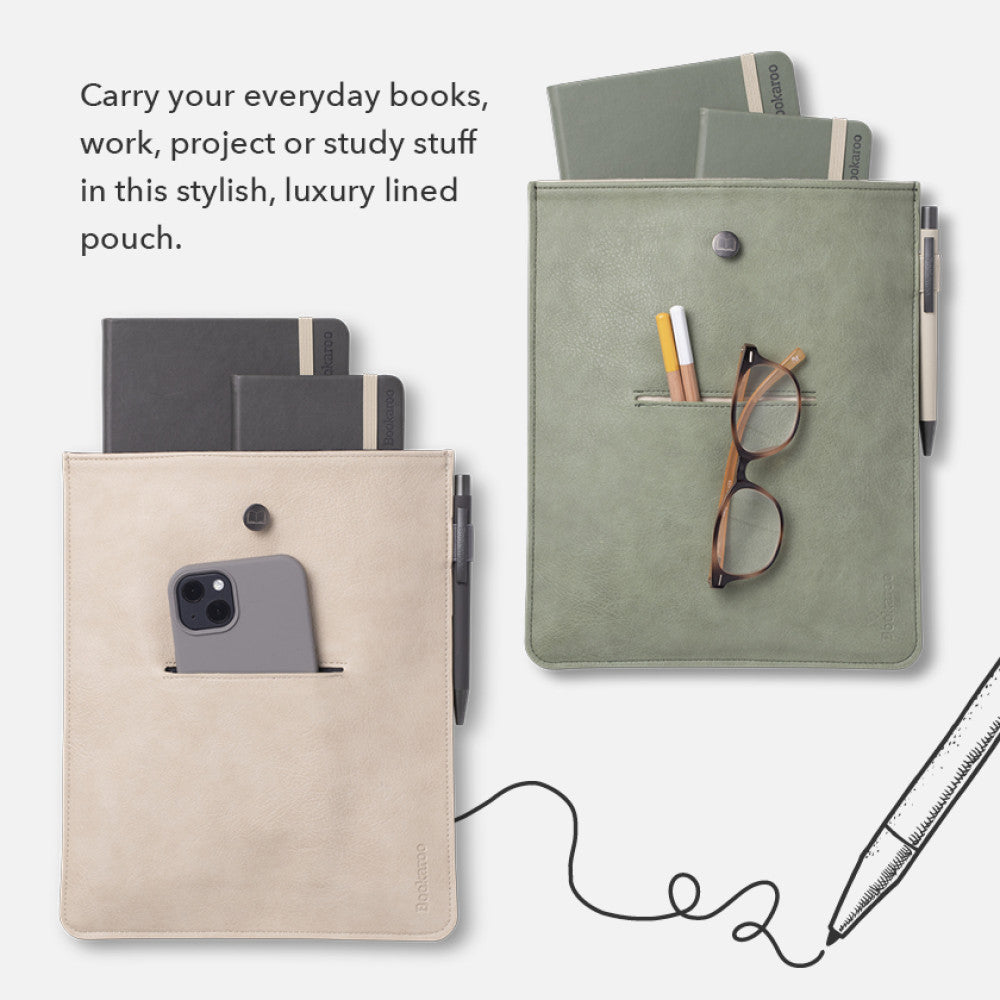If-Bookaroo Books & Stuff Pouch Kitap&Defter Kılıfı Cream-Defter Kılıfı-2-Milagron.com