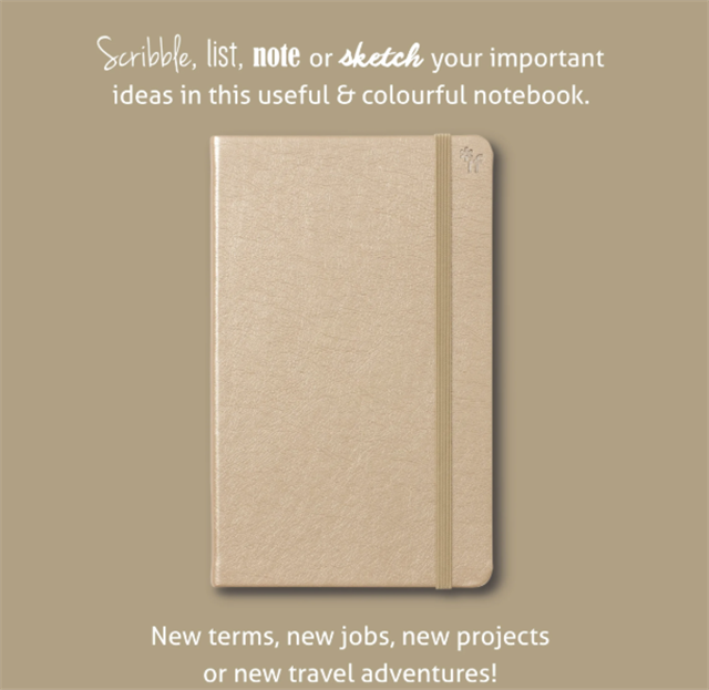 If-If Bookaroo A5 Journal çizgili Defter Gold-Defter-2-Milagron.com