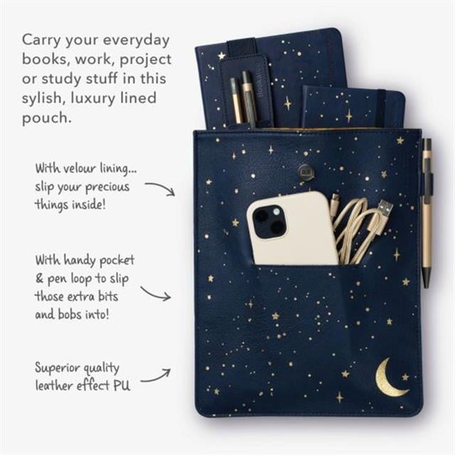 If-If Bookaroo Books & Stuff Pouch Kitap&Defter Kılıfı Moon & Stars-Defter-2-Milagron.com