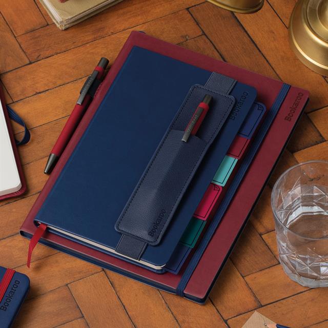If-İf Bookaroo Pen Pouch Defter üstü Kalemlik Navy Lacivert-Kitap Ayracı-5-Milagron.com