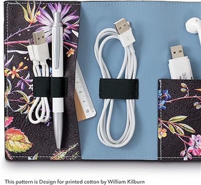 If-If V & A Bookaroo Tech Tidy Kablo Düzenleyici Kilburn Black Floral-Kitap Ayracı-2-Milagron.com