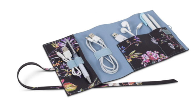 If-If V & A Bookaroo Tech Tidy Kablo Düzenleyici Kilburn Black Floral-Kitap Ayracı-4-Milagron.com