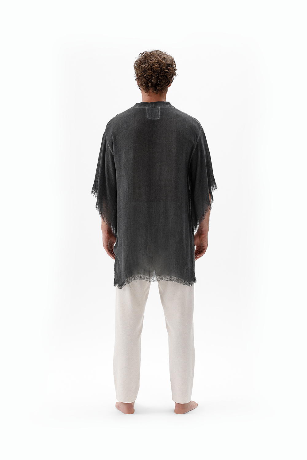 İkikız-Bambu Gri Kısa Kimono-Kimono-7-Milagron.com