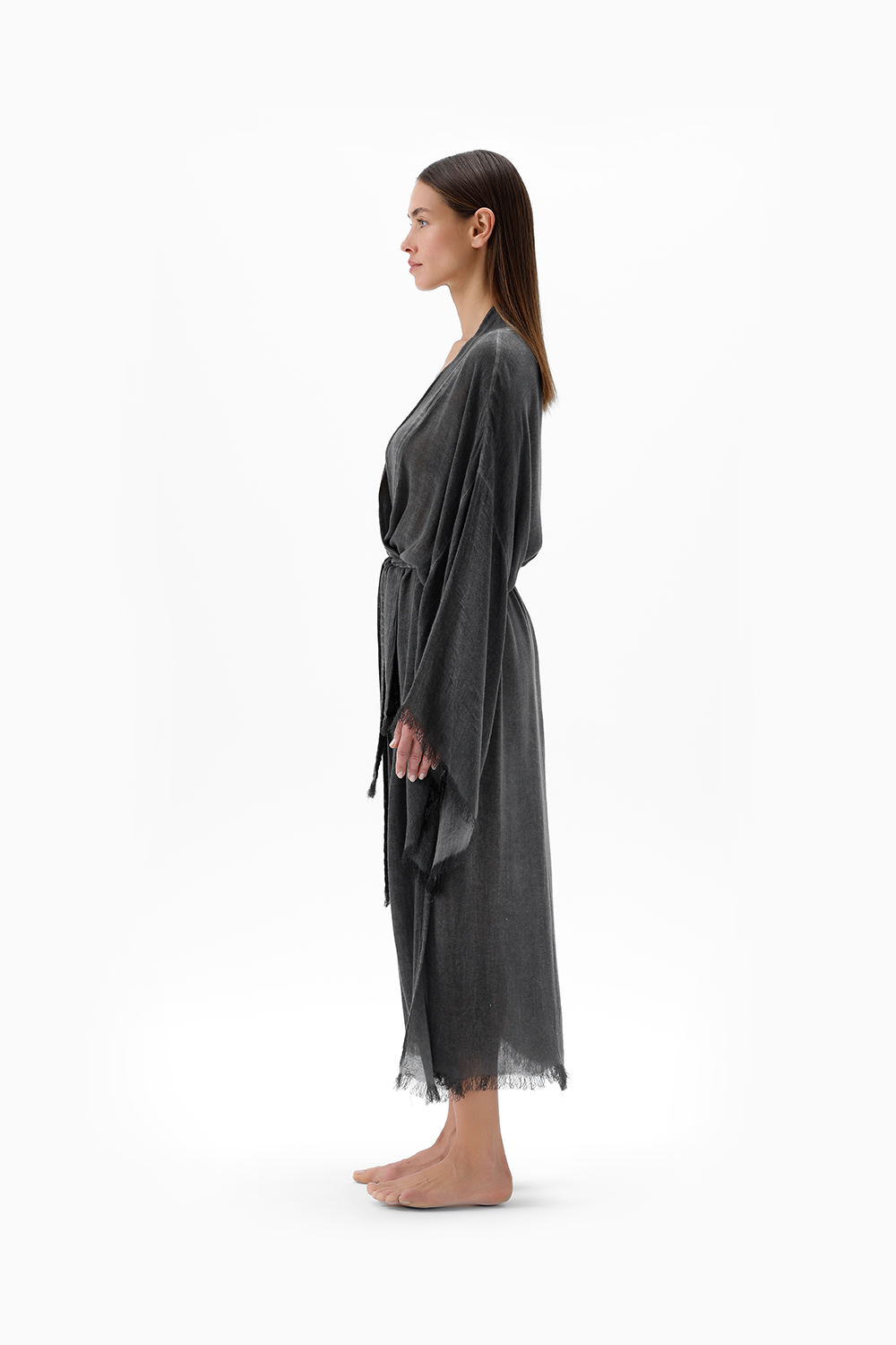 İkikız-Bambu Gri Uzun Kimono-Kimono-2-Milagron.com
